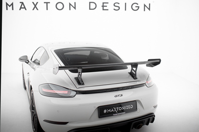 Carbon Spoiler With Internal Brackets Uprights V.1 Porsche 718 Cayman  982c