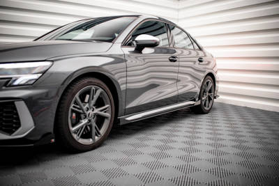 Street Pro Side Skirts Diffusers + Flaps Audi S3 / A3 S-Line 8Y / 8Y Facelift