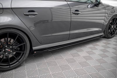 Street Pro Side Skirts Diffusers + Flaps Audi S3 / A3 S-Line Sportback 8V Facelift