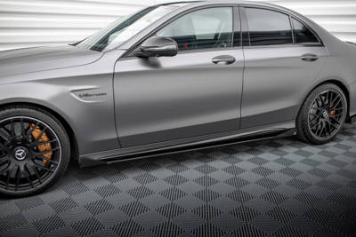 Street Pro Side Skirts Diffusers + Flaps Mercedes-AMG C63 Sedan / Estate W205 Facelift