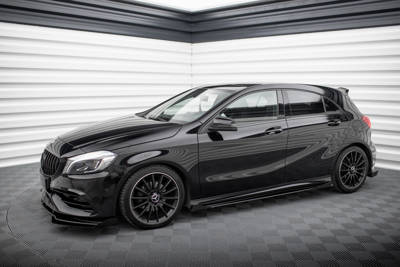 Street Pro Side Skirts Diffusers + Flaps Mercedes-Benz A AMG-Line W176 Facelift