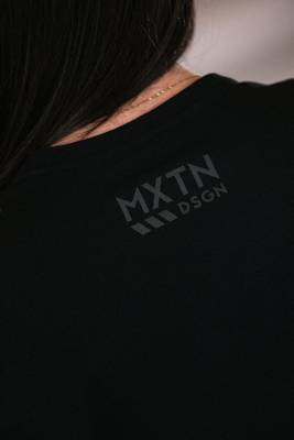 Womens Black T-shirt with grey logo