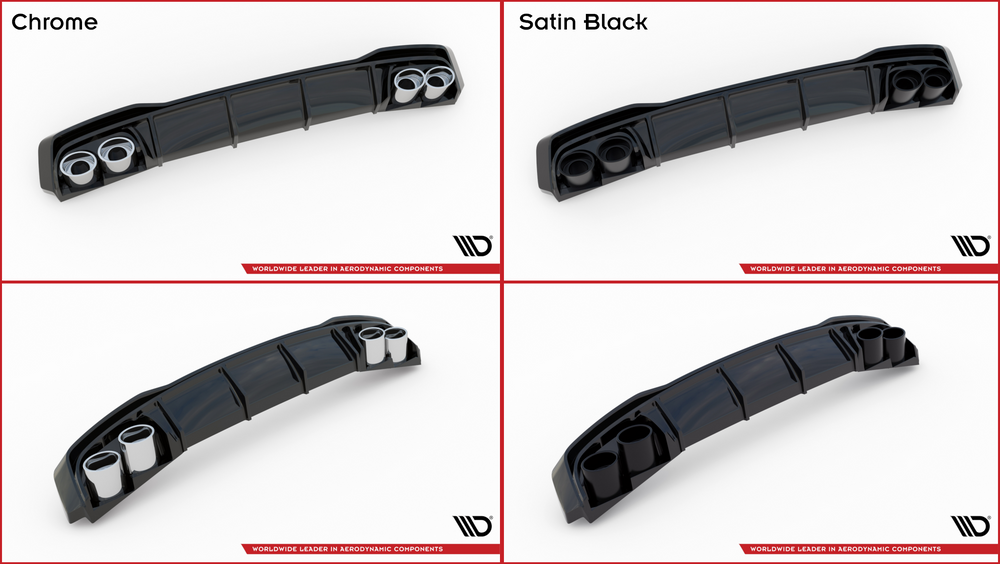 Rear Valance + Exhaust Ends Imitation Audi A6 S-Line / S6 C8 / C8 Facelift