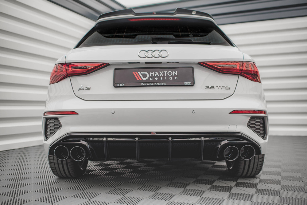 Rear Valance + Exhaust Ends Imitation Audi A3 S-Line Sportback 8Y