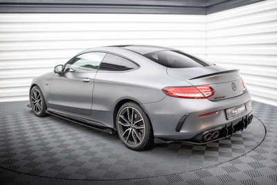 Street Pro Rear Side Splitters + Flaps Mercedes-AMG C43 Coupe / Cabrio C205  Facelift / A205 Facelift