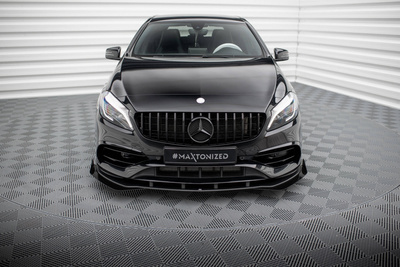 Street Pro Front Splitter + Flaps Mercedes-Benz A AMG-Line W176 Facelift