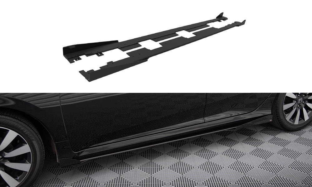 Street Pro Side Skirts Diffusers + Flaps Honda Civic Mk10