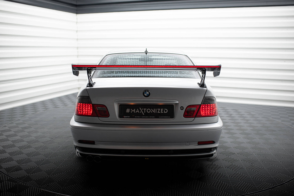 Carbon Spoiler With External Brackets Uprights + LED BMW 3 Coupe E46