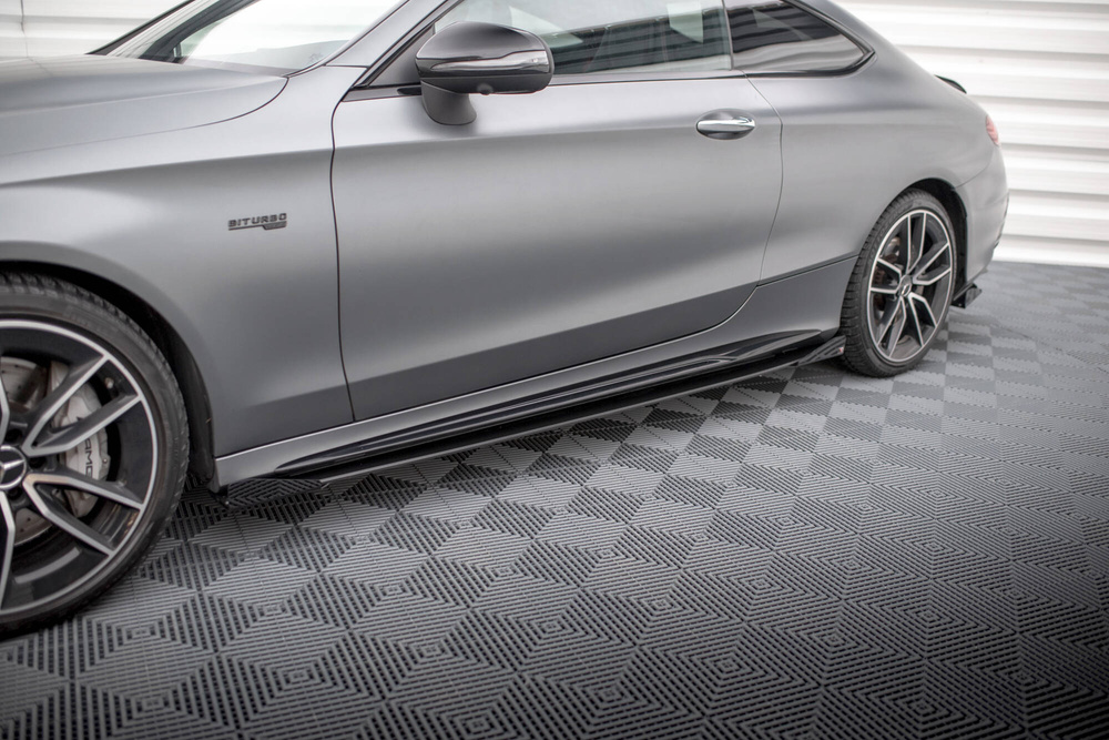 Street Pro Side Skirts Diffusers + Flaps Mercedes-AMG C43 Coupe / Cabrio C205  Facelift / A205 Facelift