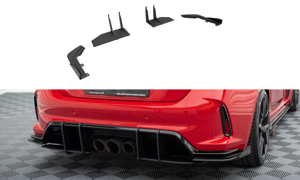 Street Pro Rear Side Splitters + Flaps Honda Civic Type-R Mk 11