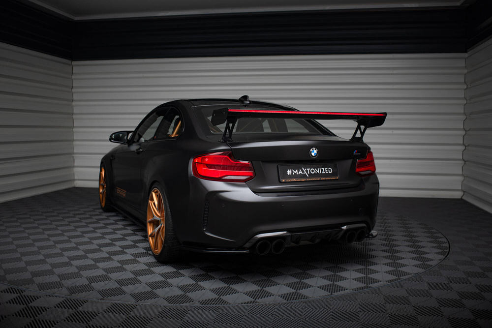 Carbon Spoiler With External Brackets Uprights + LED BMW M2 F87 / 2 / 2 M-Pack F22