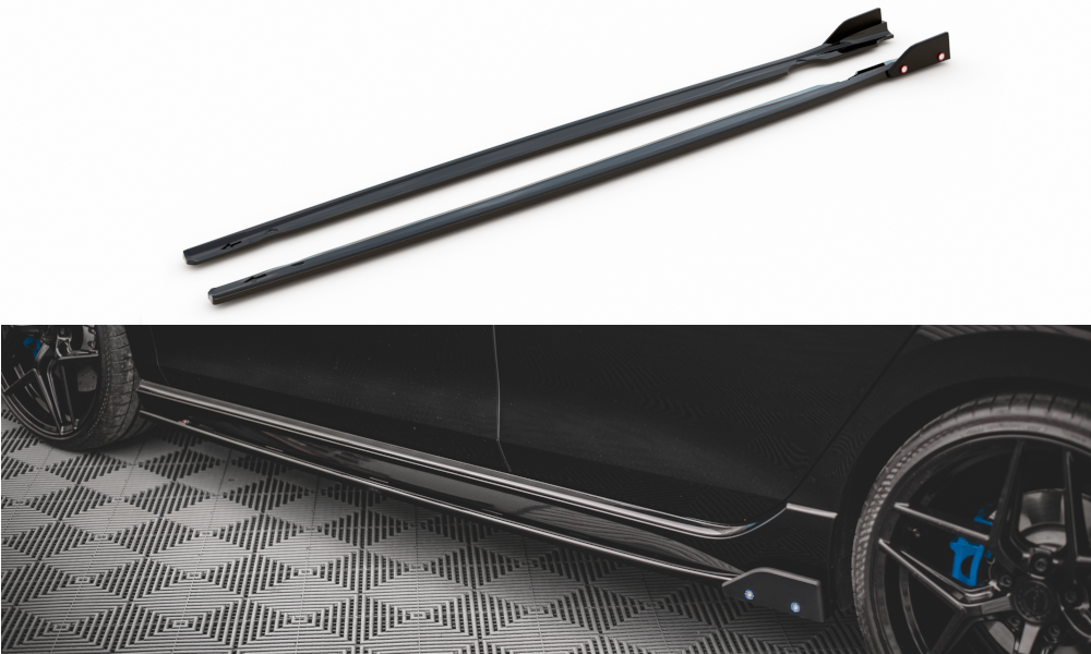 Side Skirts Diffusers V.2 + Flaps Volkswagen Golf R Mk8