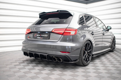 Street Pro Rear Side Splitters + Flaps Audi S3 Sportback 8V Facelift