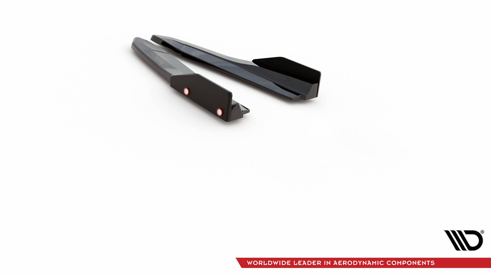 Rear Side Splitters V.4 + Flaps Skoda Octavia RS Combi / Liftback Mk4 / Mk4 Facelift
