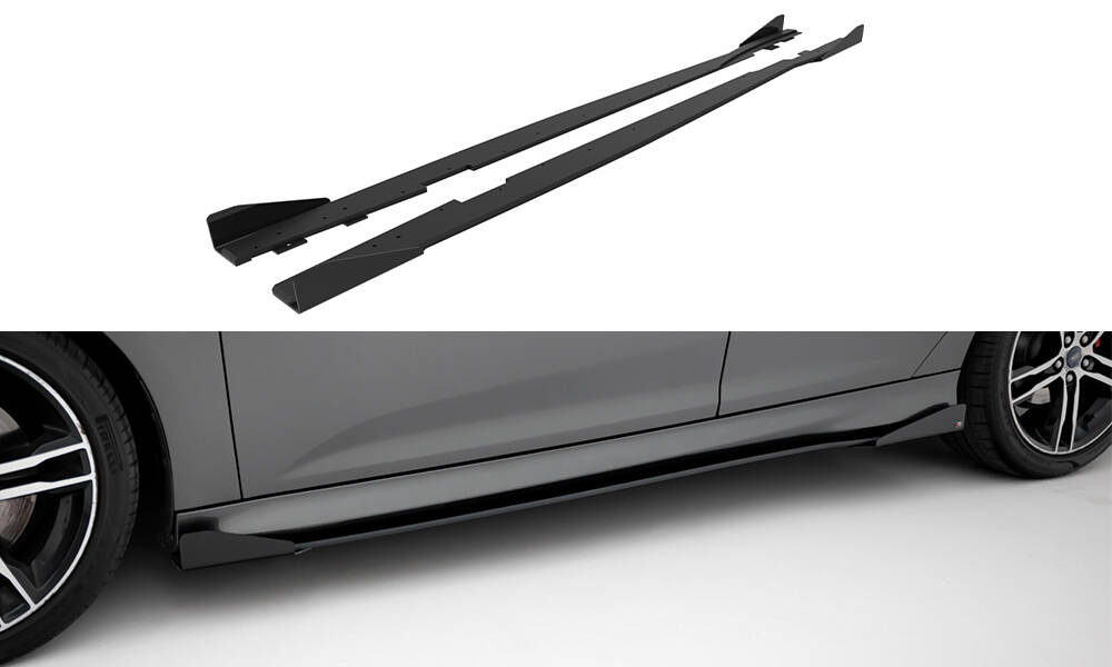 Street Pro Side Skirts Diffusers + Flaps Ford Focus ST Mk3 Facelift