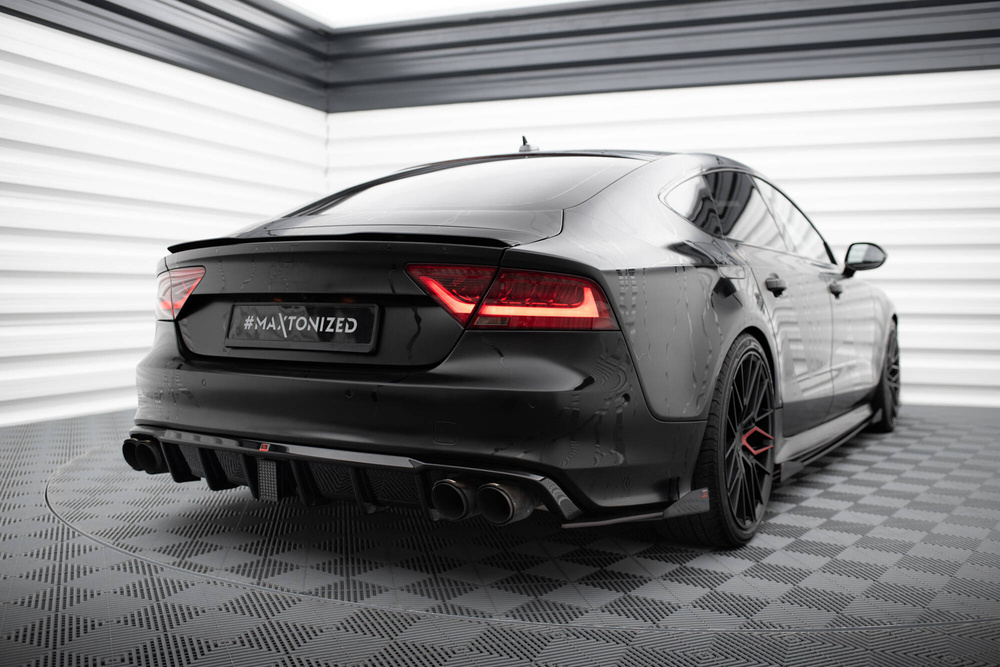 Street Pro Rear Side Splitters + Flaps Audi A7 S-Line C7