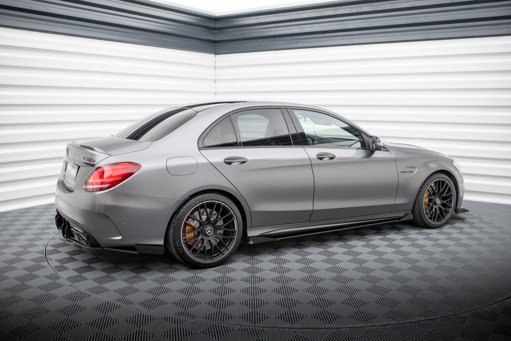 Street Pro Side Skirts Diffusers + Flaps Mercedes-AMG C63 Sedan / Estate W205 Facelift