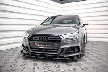 Street Pro Front Splitter V.1 + Flaps Audi S3 / A3 S-Line Sportback 8V Facelift