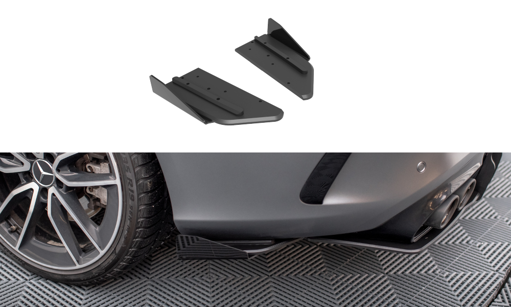 Street Pro Rear Side Splitters + Flaps Mercedes-AMG C43 Coupe / Cabrio C205  Facelift / A205 Facelift