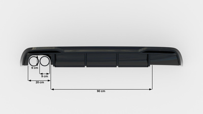 Rear Valance Audi A5 8T Facelift (Version with dual exhausts on one side)